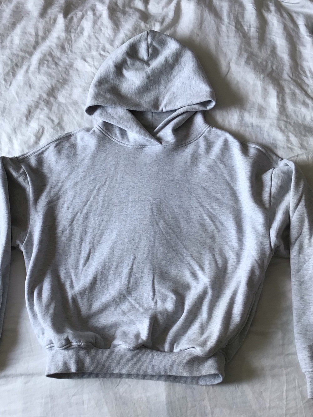 Garage Heather Light Gray Cropped Hoodie